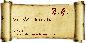 Nyirő Gergely névjegykártya